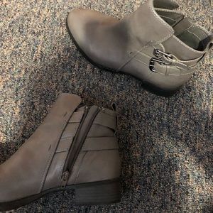 Grey ankle booties